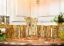 Deluxe Versace Gold Plated Jug with 6 Tall Glasses (Amber)