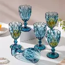 BLUE GOBLET GLASS PACK OF 6