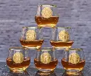 KING Versace Gold Plated Pure Crystal Glass SET OF 6